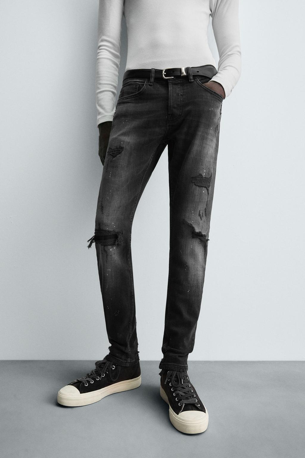 ДЖИНСЫ SKINNY FIT С РАЗРЕЗАМИ