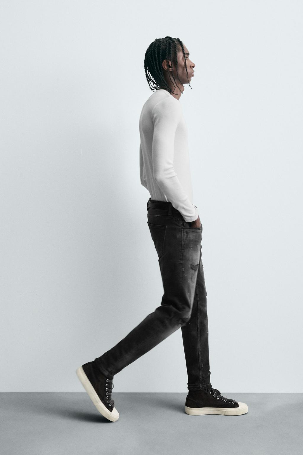 ДЖИНСЫ SKINNY FIT С РАЗРЕЗАМИ