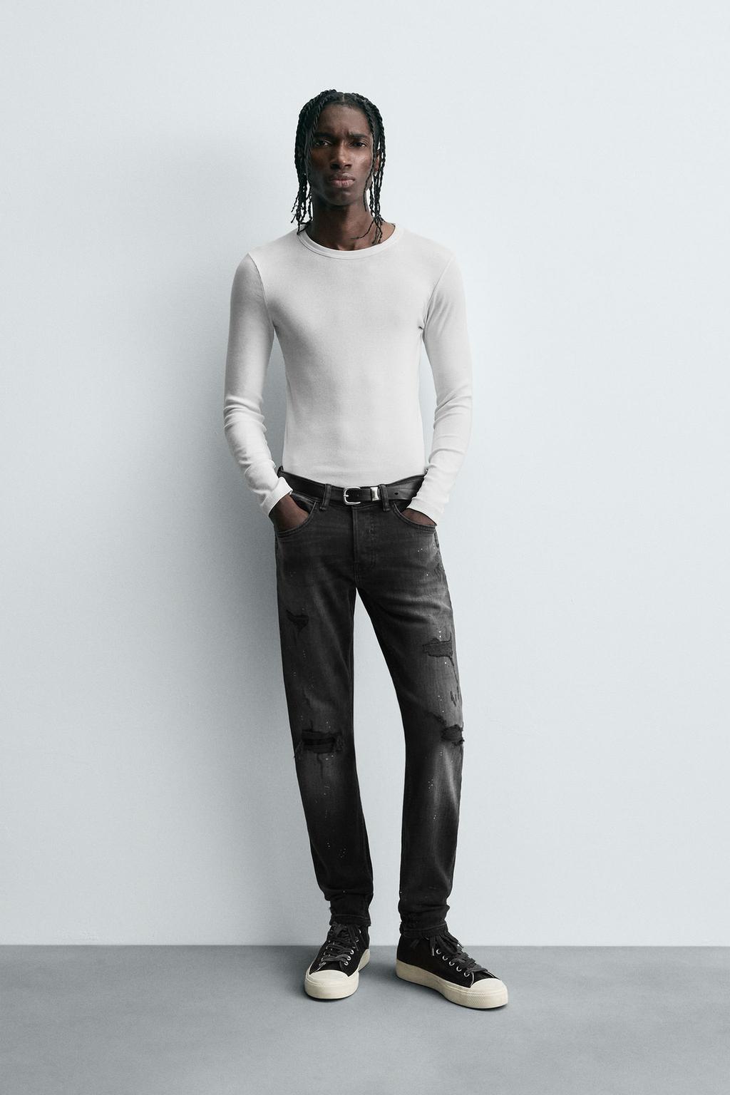 ДЖИНСЫ SKINNY FIT С РАЗРЕЗАМИ