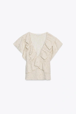 Топ жаккард с металлизированной нитью- Заказать в России