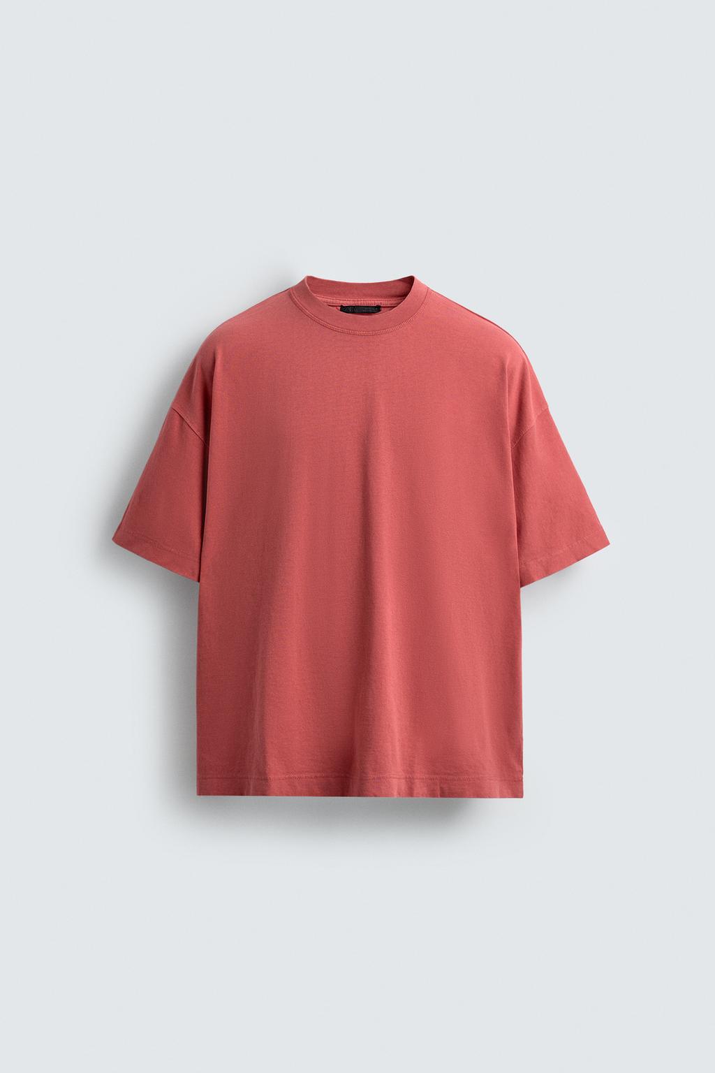 ФУТБОЛКА BOXY FIT С ЭФФЕКТОМ ПОТЕРТОСТИ ИЗ ЛЕГКОЙ ТКАНИ