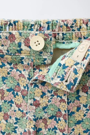 Green | 6917/001/500 - Zara Брюки в морском стиле из саржи с цветочным принтом