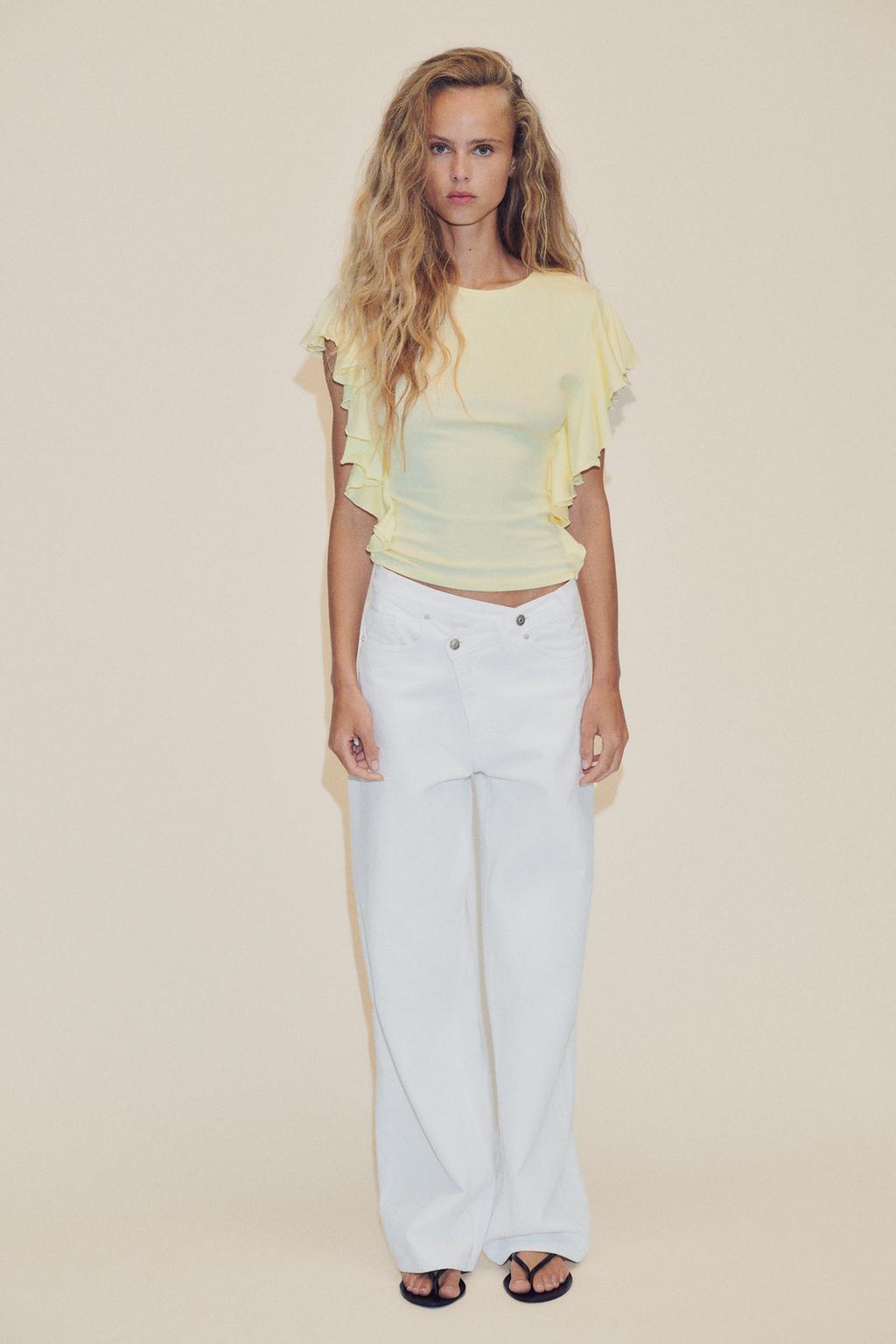 ФУТБОЛКА С РУКАВАМИ-ВОЛАНАМИ