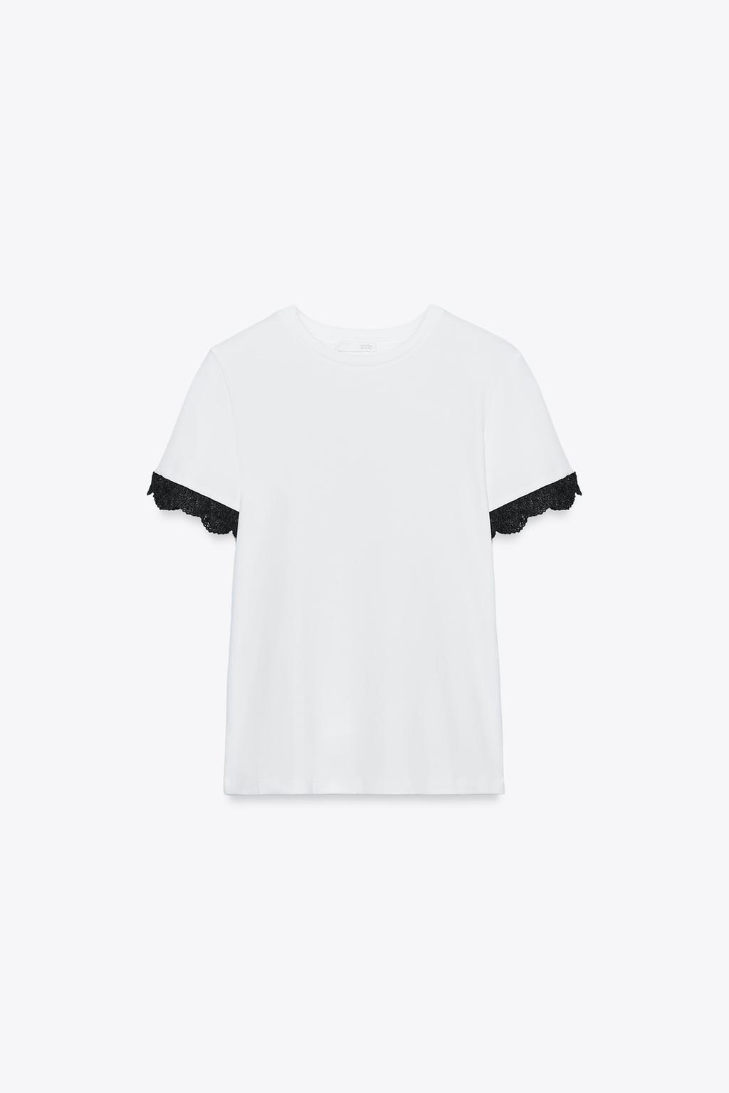 ФУТБОЛКА С КРУЖЕВНЫМИ РУКАВАМИ