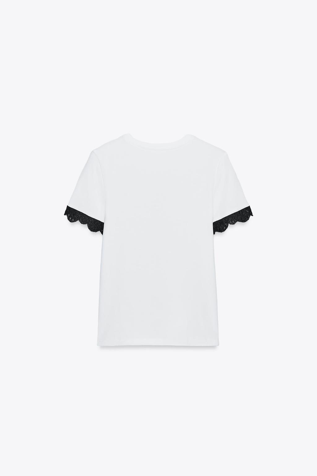 ФУТБОЛКА С КРУЖЕВНЫМИ РУКАВАМИ