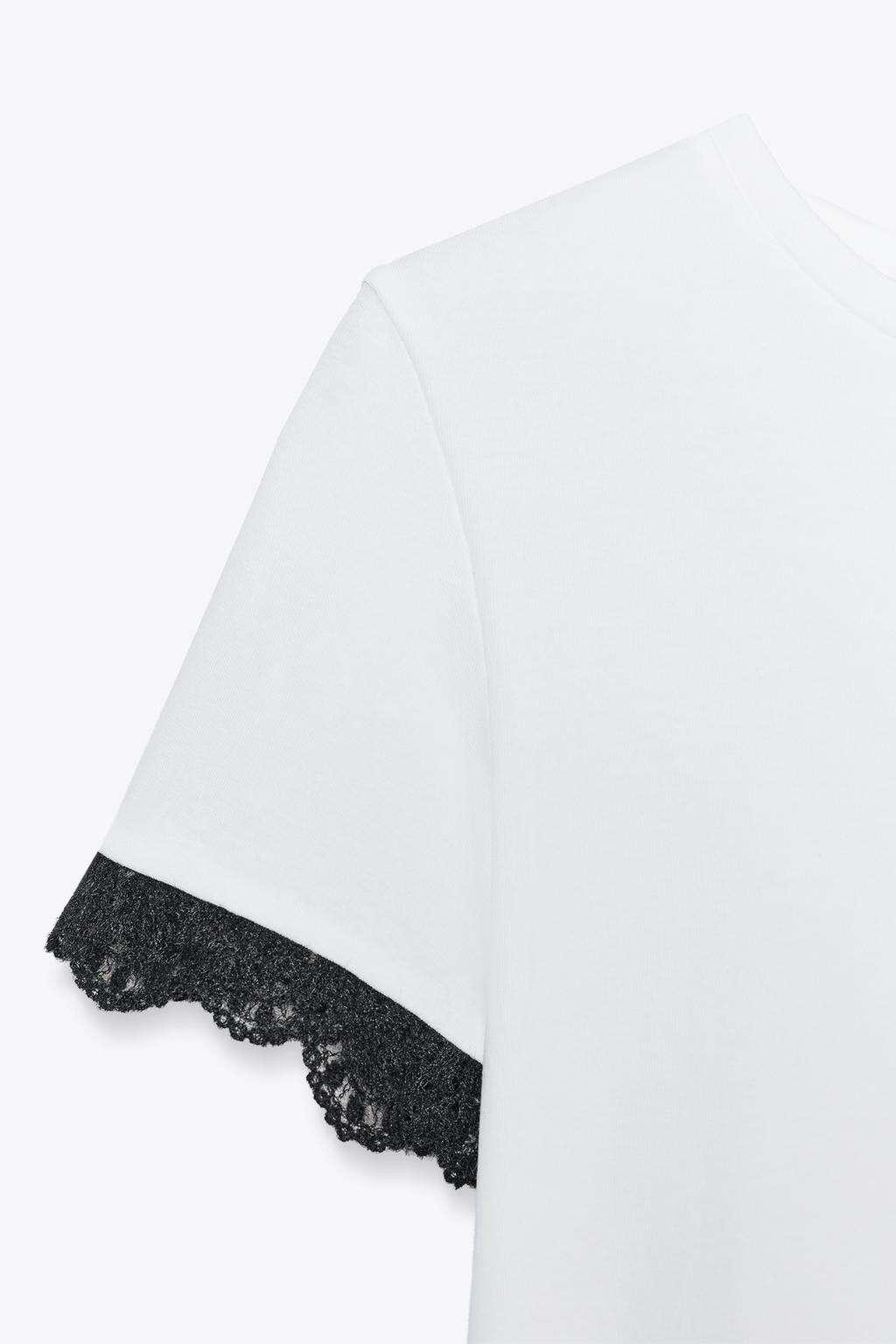 ФУТБОЛКА С КРУЖЕВНЫМИ РУКАВАМИ