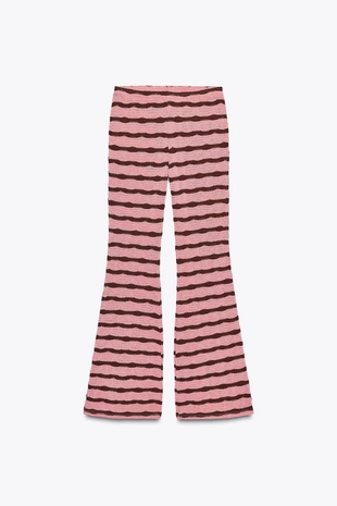 Брюки FLARED в рубчик с разрезами- Заказать в России