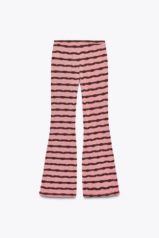 Брюки FLARED в рубчик с разрезами- Заказать в России