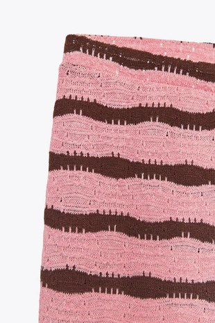 Брюки FLARED в рубчик с разрезами- Заказать в России