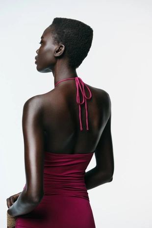 Платье из полиамида халтер с солнцем- Заказать в России