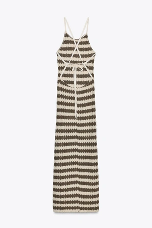 Платье в рустикальном стиле в полоску- Заказать в России