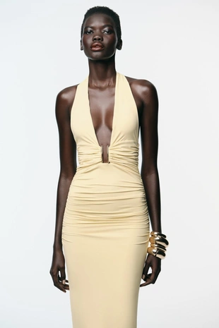 Платье халтер из полиамида- Заказать в России