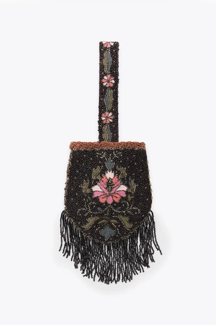 Сумка с бусинами и бахромой- Заказать в России