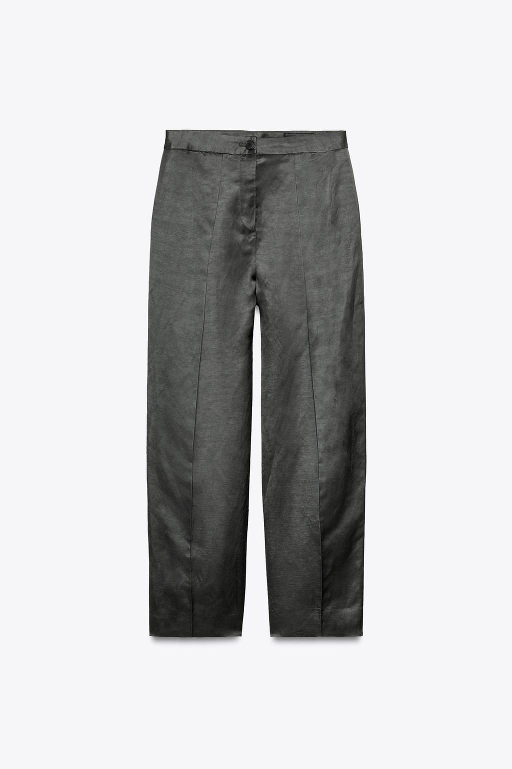 АТЛАСНЫЕ БРЮКИ С ЛЬНОМ — ZW COLLECTION