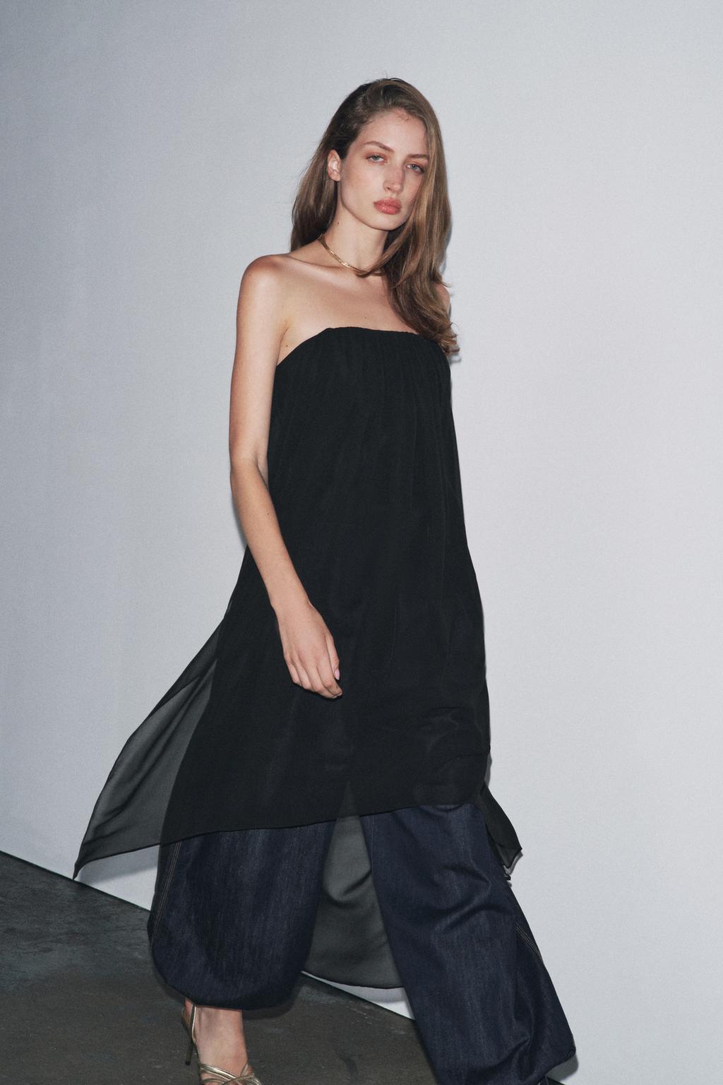 УДЛИНЕННЫЙ ТОП БЕЗ БРЕТЕЛЕЙ — ZW COLLECTION