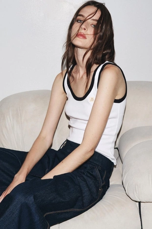 Топ с отделкой и брошью ZARA- Заказать в России