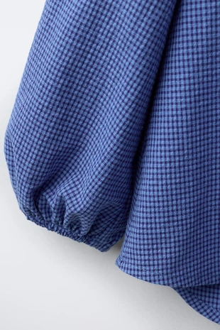 Рубашка в клетку виши с двойным воротником- Заказать в России