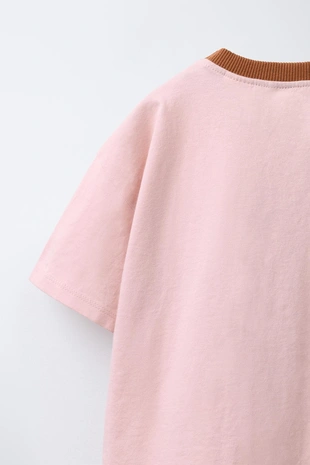 Футболка с принтом и контрастной отделкой- Заказать в России