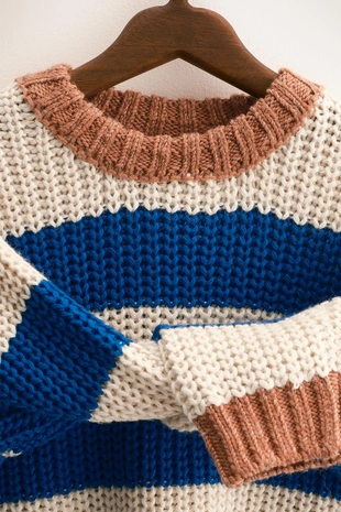 ZARA TIMELESS — трикотажный джемпер крупной вязки в полоску- Заказать в России