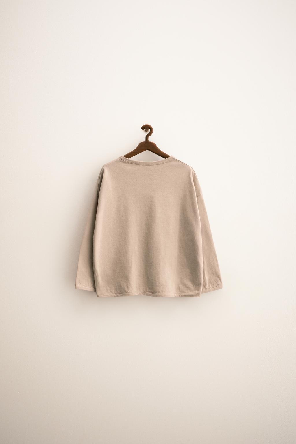 ZARA TIMELESS - ОДНОТОННАЯ ФУТБОЛКА С ОДЕЛКОЙ