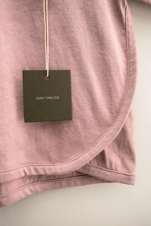 ZARA TIMELESS - однотонная футболка с оделкой