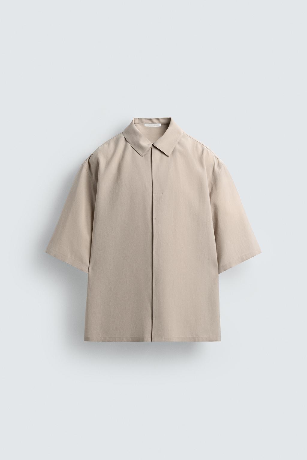 РУБАШКА RELAXED FIT ИЗ СТРУЯЩЕЙСЯ ТКАНИ