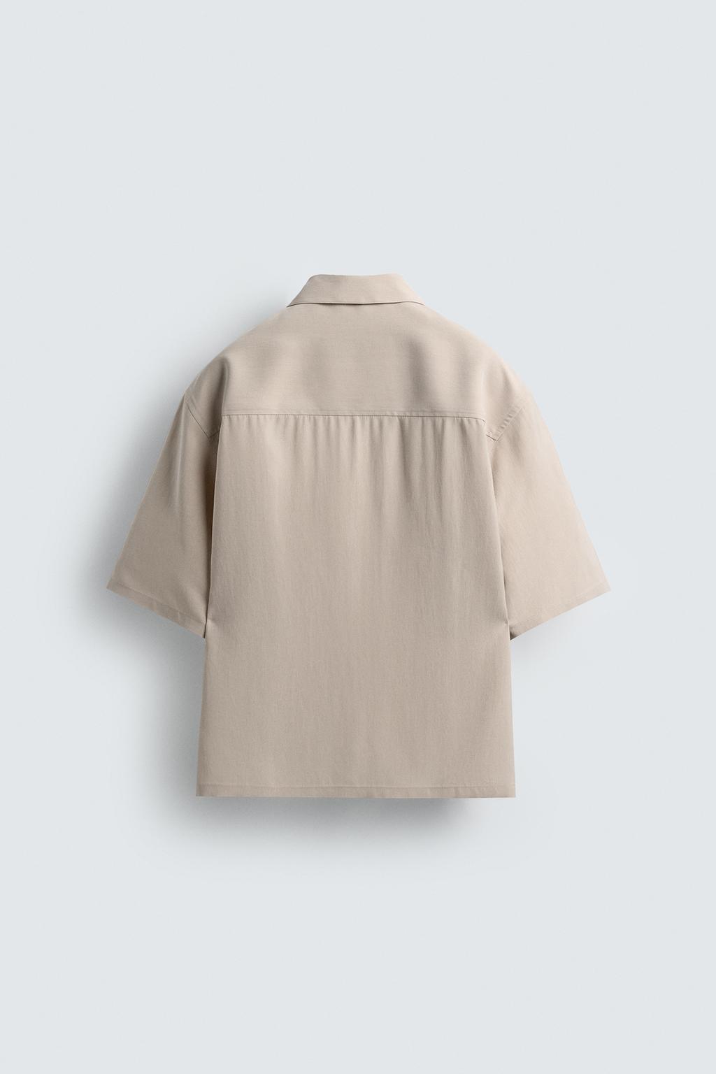 РУБАШКА RELAXED FIT ИЗ СТРУЯЩЕЙСЯ ТКАНИ