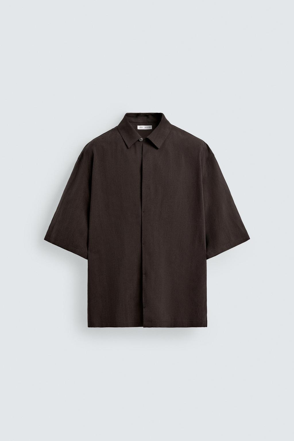 РУБАШКА RELAXED FIT ИЗ СТРУЯЩЕЙСЯ ТКАНИ