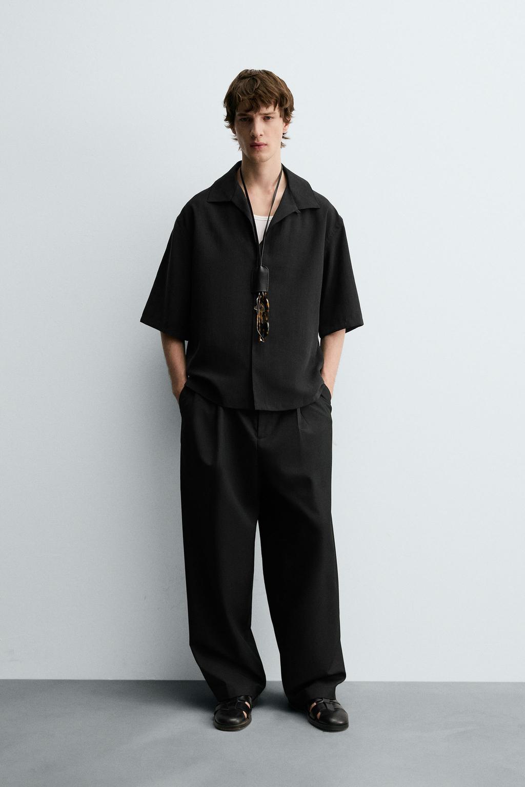 РУБАШКА RELAXED FIT ИЗ СТРУЯЩЕЙСЯ ТКАНИ