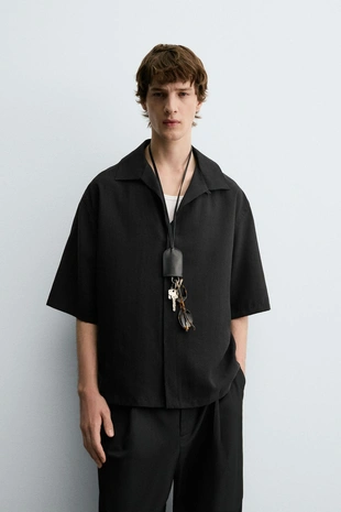 Рубашка RELAXED FIT из струящейся ткани- Заказать в России