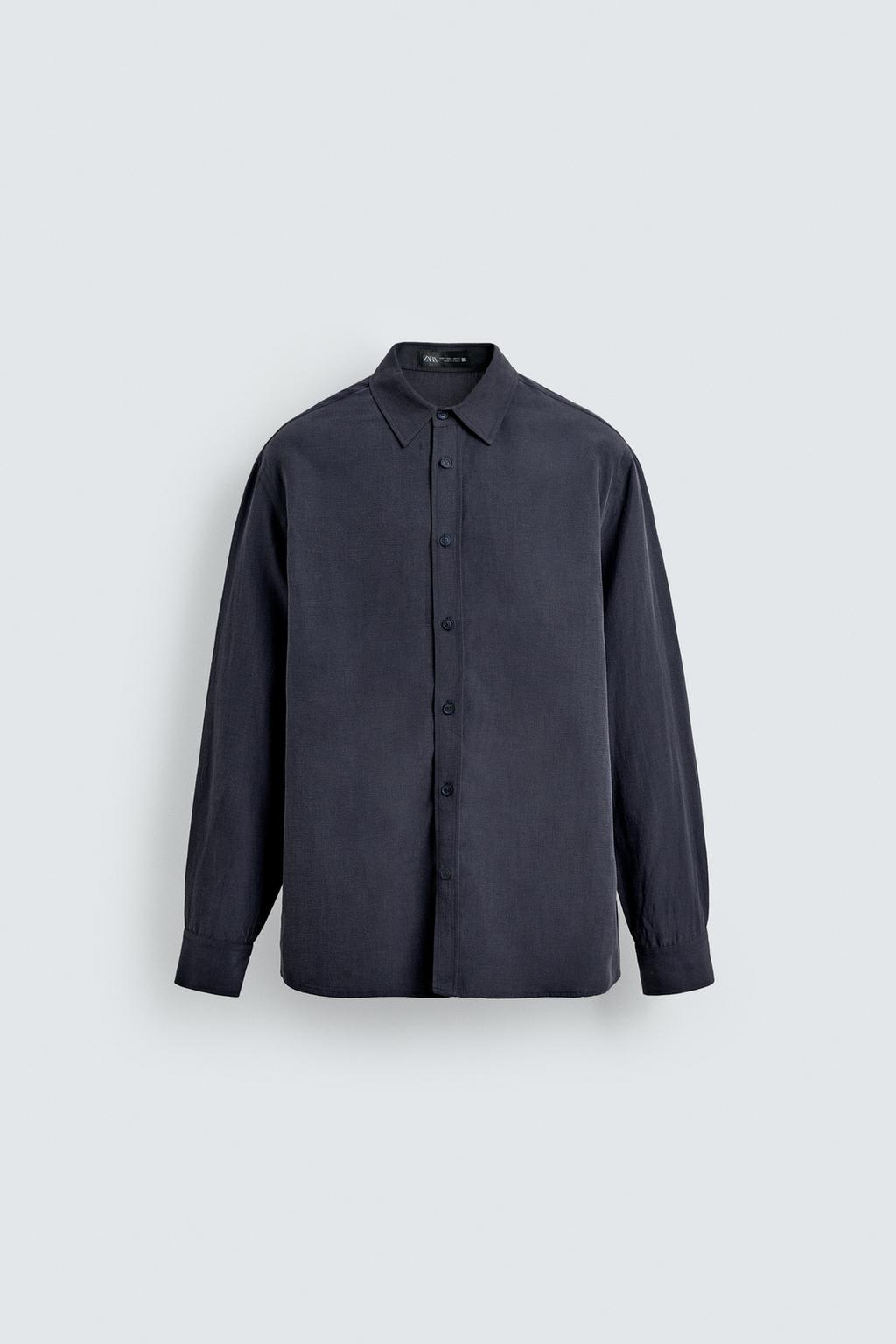 РУБАШКА RELAXED FIT ИЗ СТРУЯЩЕЙСЯ ТКАНИ