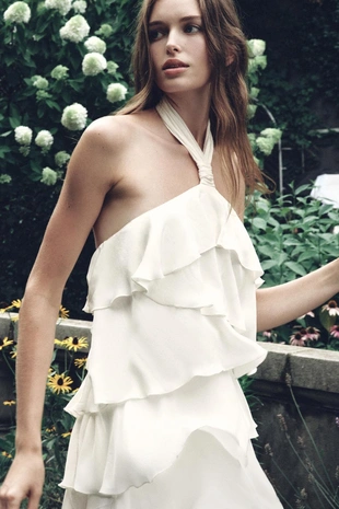 Мини-платье с воланами- Заказать в России