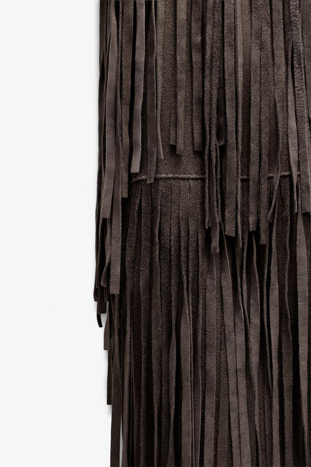 Платье из замши с эффектом бахромы limited edition