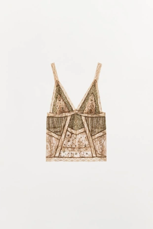 Кружевной топ с пайетками LIMITED EDITION- Заказать в России
