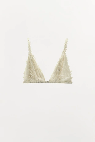 Бюстгальтер с рельефными цветами и бусинами — LIMITED EDITION- Заказать в России