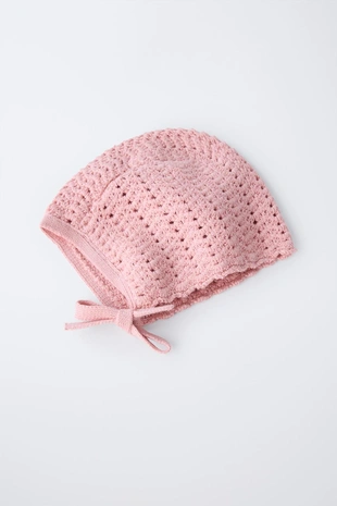 Mid-pink | 2582/453/645 - Zara Чепчик крючком