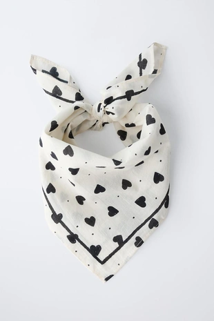 Квадратная бандана с принтом в виде сердечек и горошка- Заказать в России