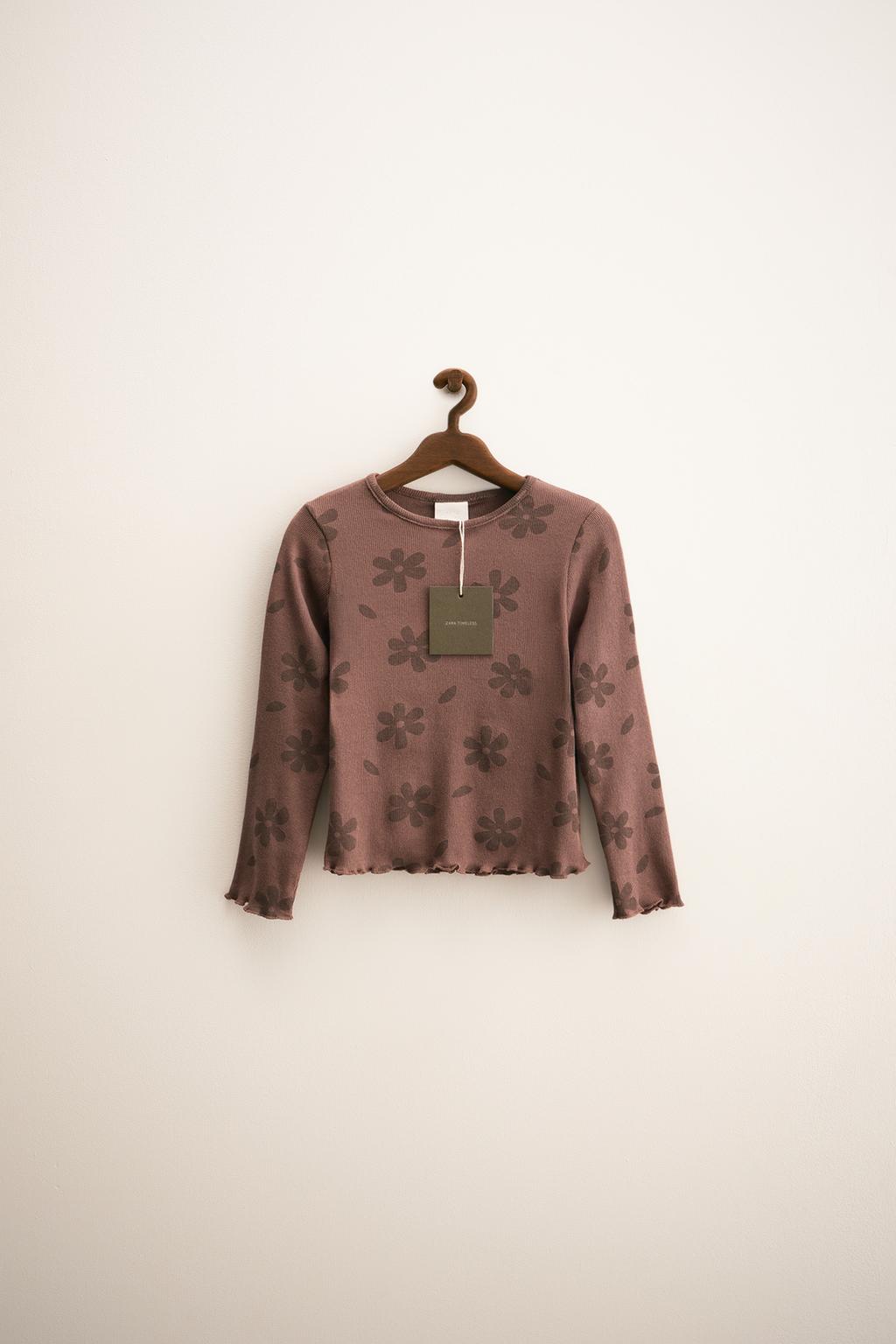 ZARA TIMELESS - ФУТБОЛКА С ЦВЕТОЧНЫМ ПРИНТОМ