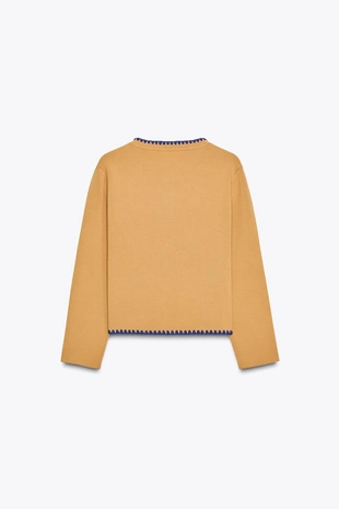 Кардиган с контрастной вышивкой- Заказать в России