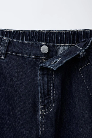 Blue | 1213/704/407 - Zara Джинсы WIDE FIT с отворотами