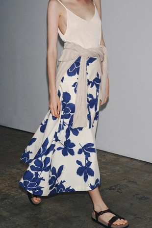 Юбка-миди с цветочным принтом ZW COLLECTION- Заказать в России