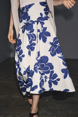 Юбка-миди с цветочным принтом ZW COLLECTION- Заказать в России