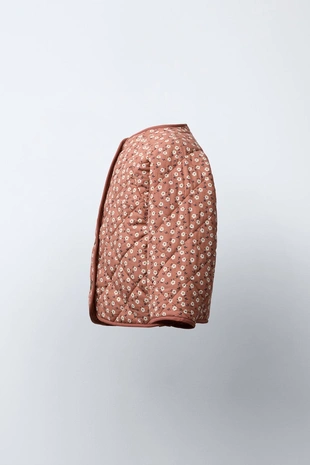 Куртка из нейлона с цветочным принтом- Заказать в России