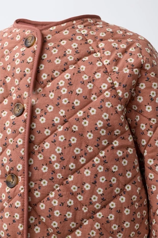 Куртка из нейлона с цветочным принтом- Заказать в России