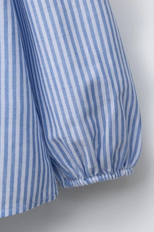 Рубашка в полоску с двойным воротником