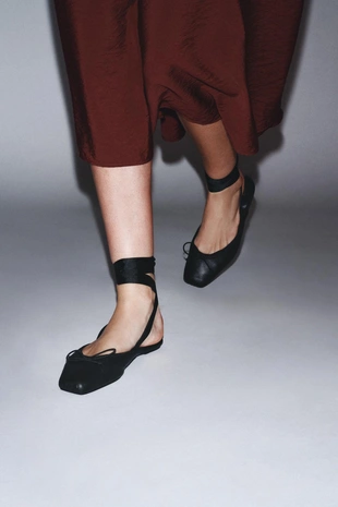 Балетки с открытой пяткой- Заказать в России