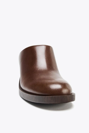 Кожаные сабо на каблуке- Заказать в России