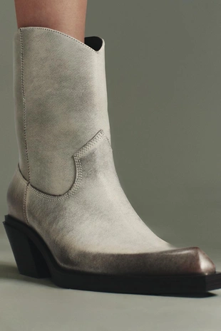 Кожаные ботильоны в ковбойском стиле- Заказать в России