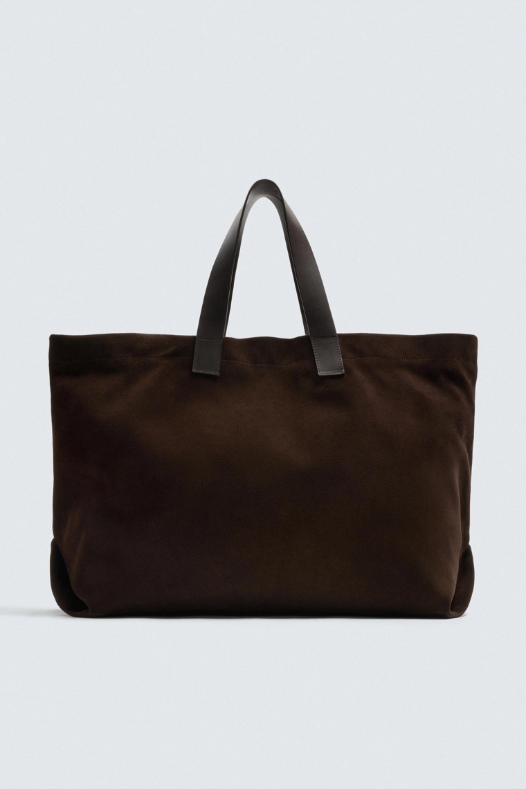 Сумка shopper limited edition из кожи с замшевой отделкой