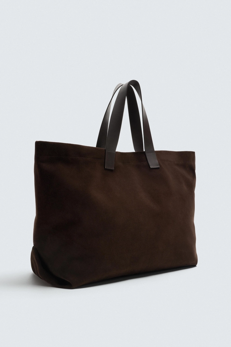 Сумка shopper limited edition из кожи с замшевой отделкой